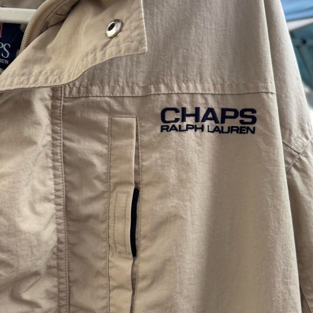 Chaps Ralph Lauren 90’s Men's Tan Windbreaker Jacket - Picture 3 of 4